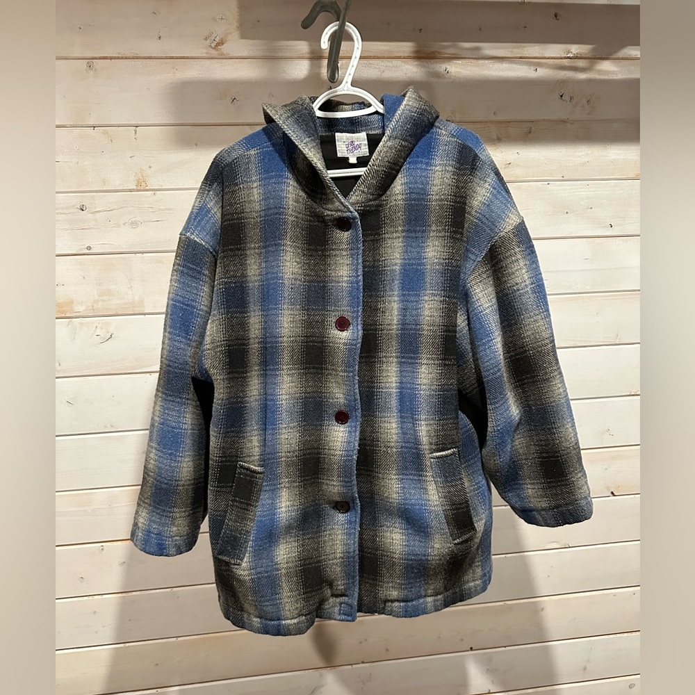 Very Trendy | Vintage Blue Plaid Oversized Chore Jacket
